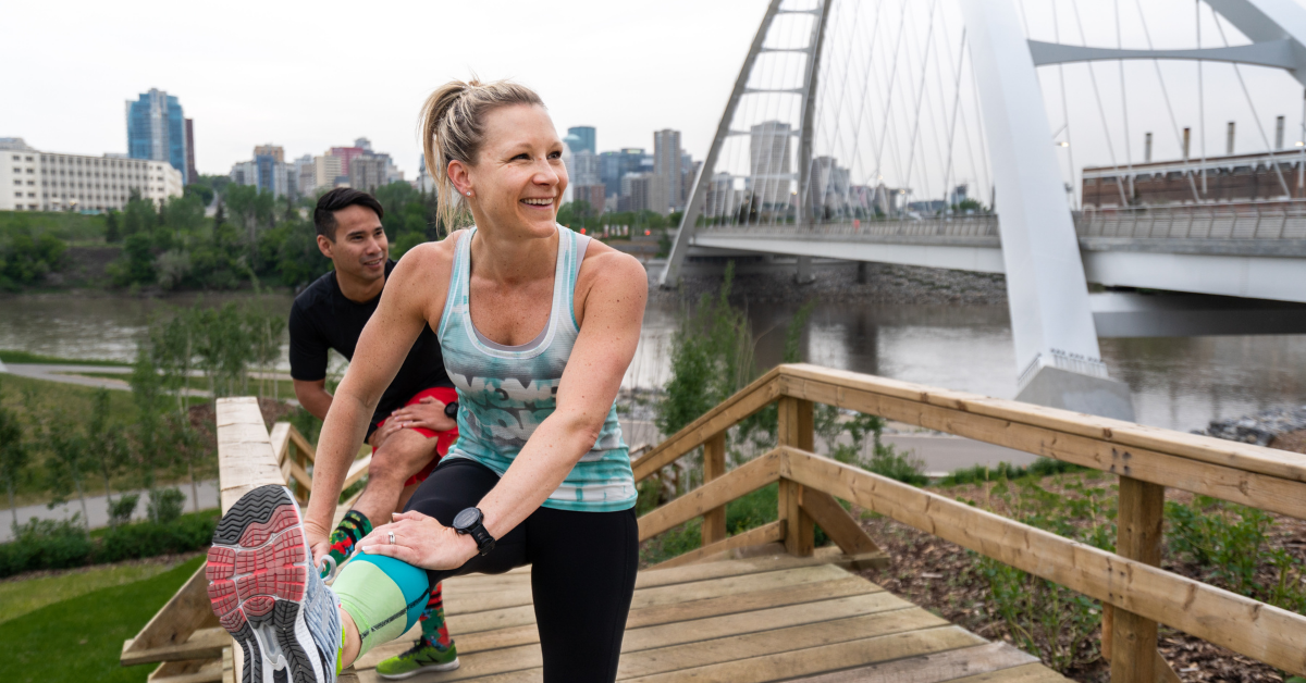 edmonton river valley running trails hiking stairs outdoors walterdale bridge